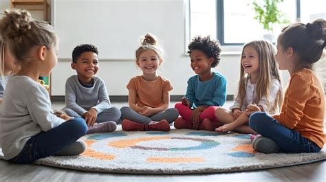 Children interacting happily during playtime