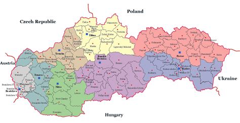 Mapa Slovenska s označením legislatívy o materských školách
