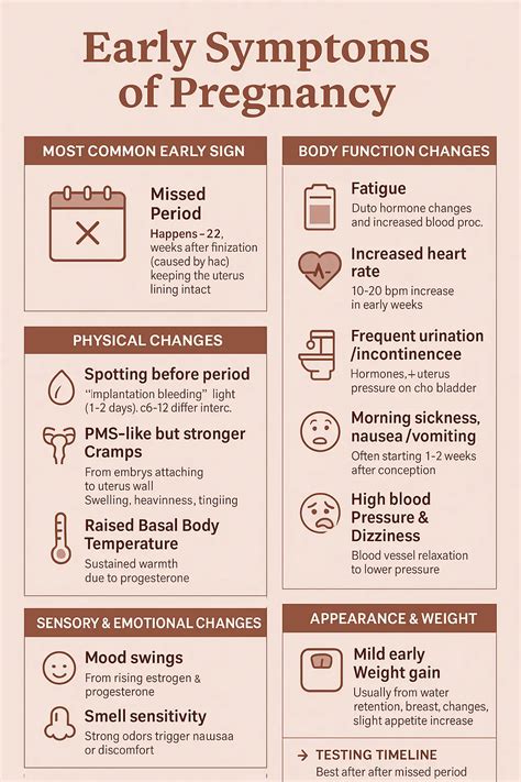 Visual guide to common early pregnancy symptoms