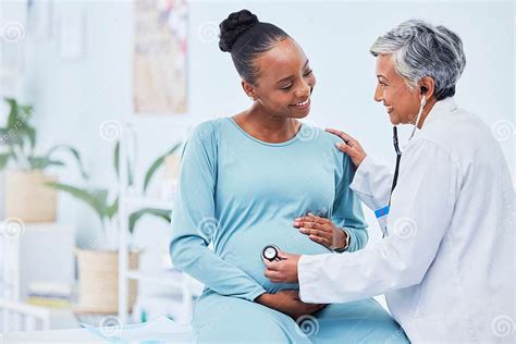 Pregnant woman at doctor's appointment