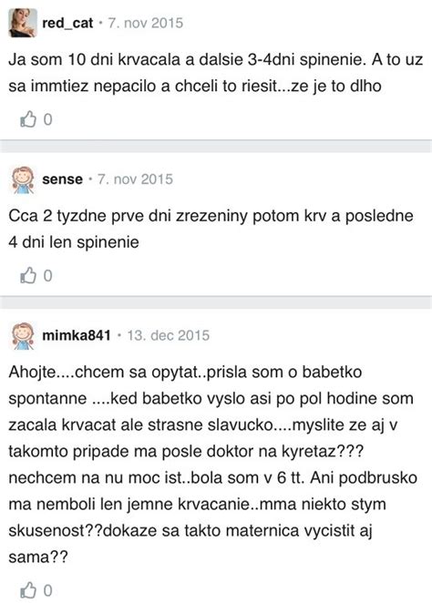 Schéma intenzity krvácania pri spontánnom potrate