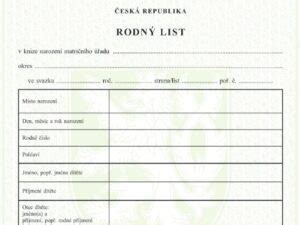 Symbol rodného listu a pečiatky