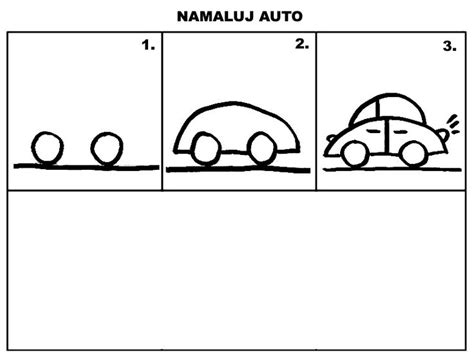 Dieťa kreslí auto s úsmevom