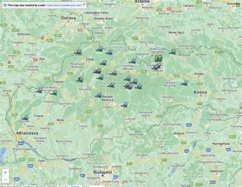 Mapa lyžiarskych stredísk na Slovensku vhodných pre rodiny s deťmi