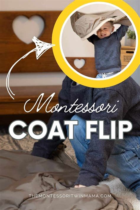 Montessori coat flip technique diagram