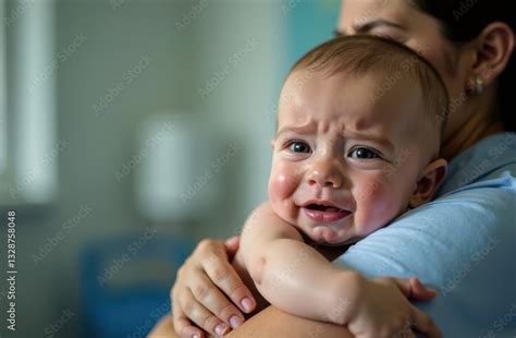 Child crying while being dressed