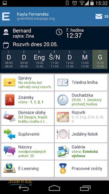 Mobilná aplikácia EduPage na smartfóne