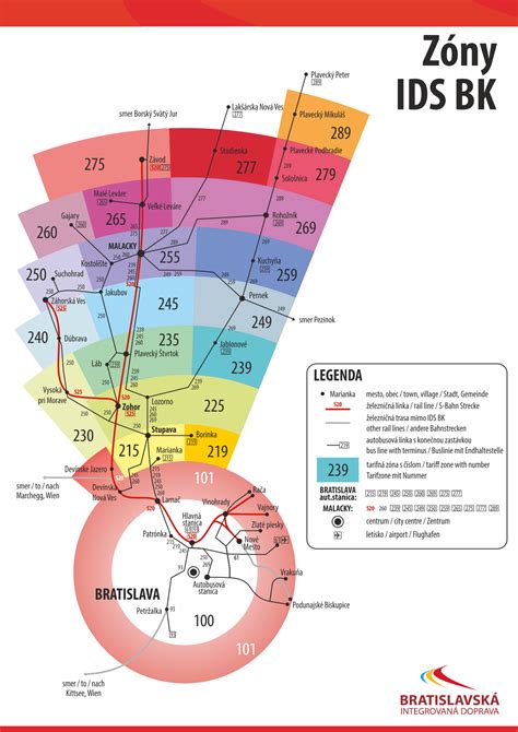 Mapa zón IDS BK v Bratislavskom kraji