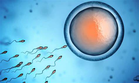 Mikroskopické zobrazenie oplodnenia vajíčka spermiou v laboratóriu