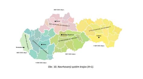 Mapa: Vyššie územné celky na Slovensku