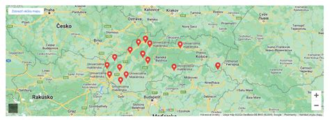 mapa pobočiek ÚPSVaR