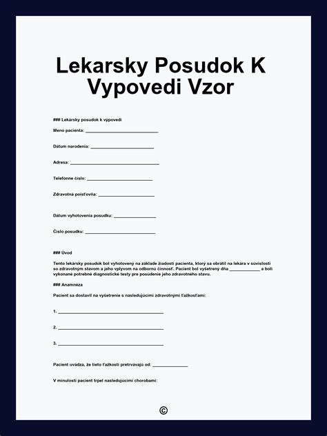 Lekárske posudky a dokumentácia
