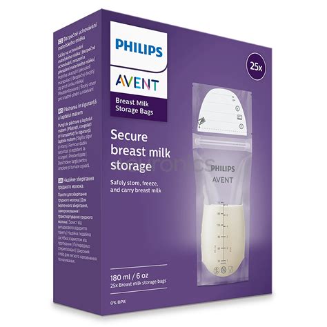 Organized freezer with Avent breast milk bags