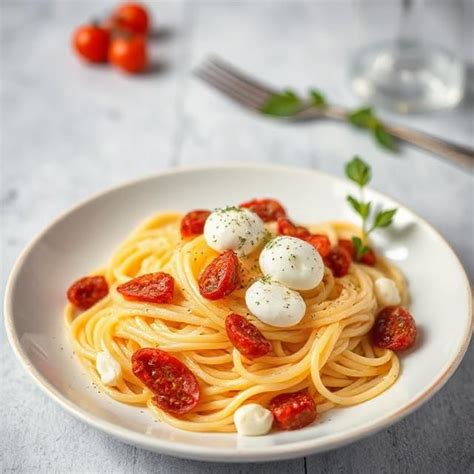 Ilustrácia cestovín s paradajkami a mozzarellou