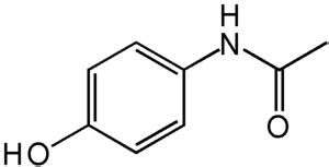 Molekula paracetamolu a ibuprofénu