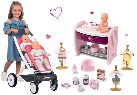 Kompletný set kočíka pre bábiky s hlbokou vaničkou a športovým sedadlom