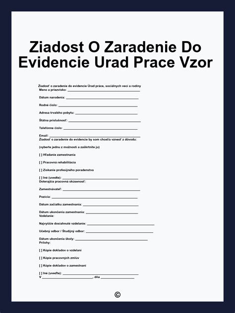 Zoznam dokladov potrebných pre evidenciu na Úrade práce