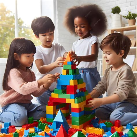Diverse group of toddlers engaged in play activities in a spacious room