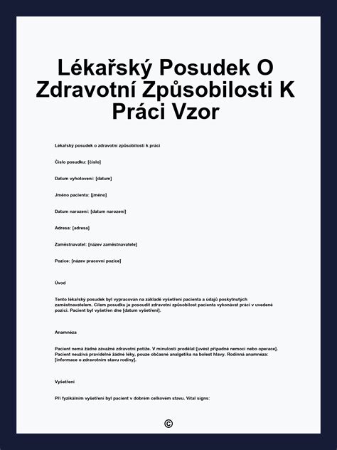 Príklad lekárskeho posudku pre cudzincov