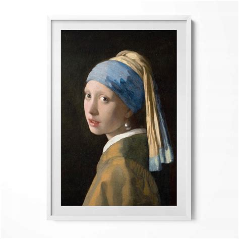 Interiér s reprodukciou obrazu Dievča s perlou