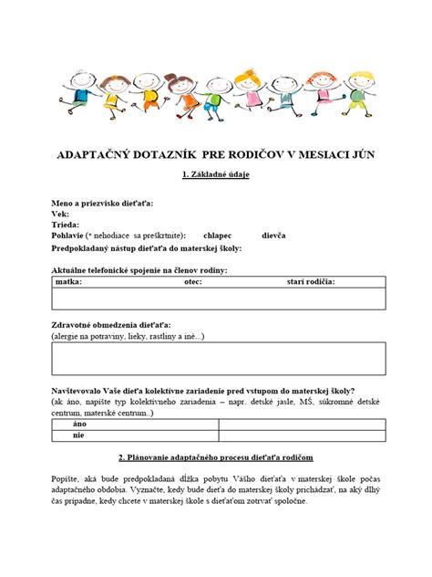 Administratívne povinnosti pre rodičov