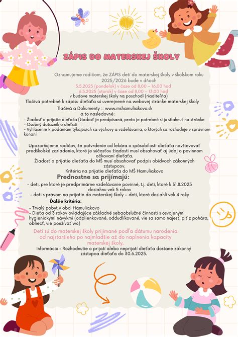 Grafika zobrazujúca proces zápisu do materskej školy