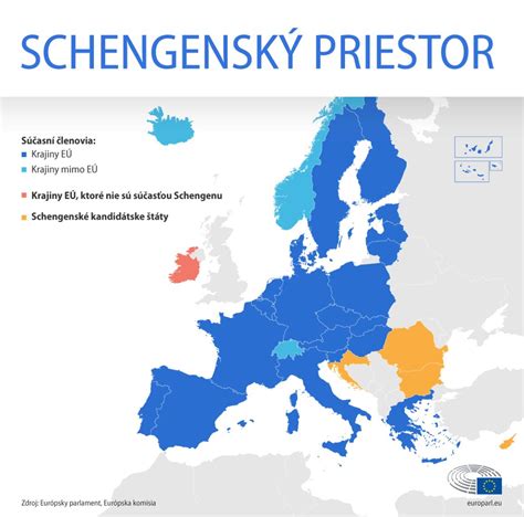 Mapa Schengenského priestoru