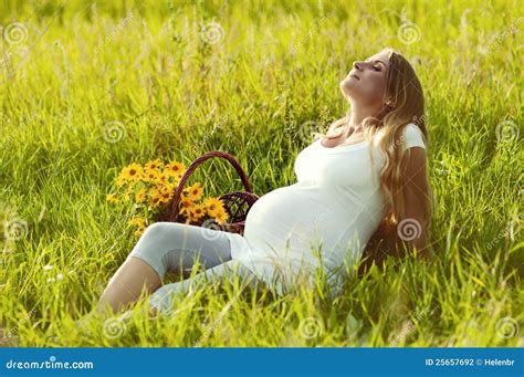 Pregnant woman relaxing