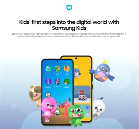 Ilustrácia rozhrania Samsung Kids