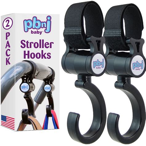 Various types of stroller bag hooks and holders