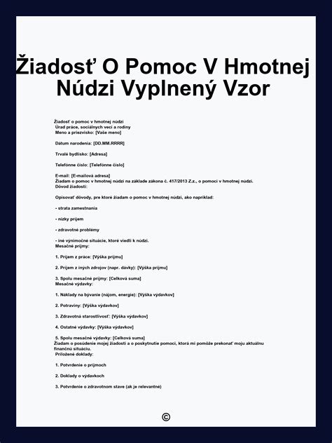 Proces podania žiadosti o pomoc v hmotnej núdzi: kroky a dokumenty