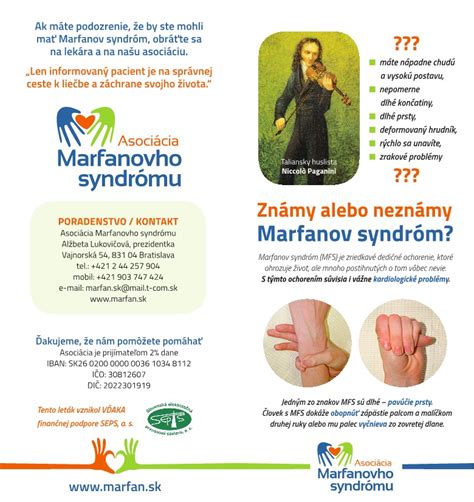 Marfanov syndróm - zobrazenie postihnutých častí tela