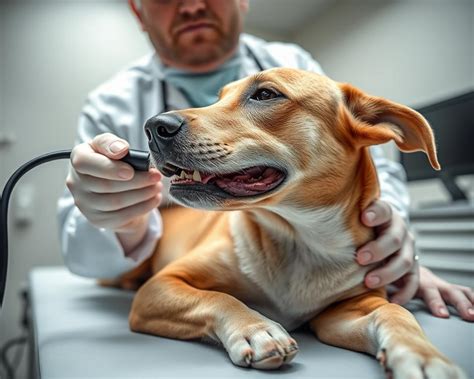Veterinár vykonávajúci ultrazvukové vyšetrenie u psa