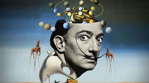 Portrét Salvadora Dalího s jeho charakteristickými fúzami