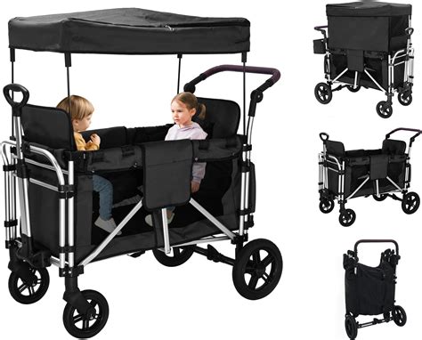 Diagram: A labeled diagram showing key safety features of a sports stroller (harness, brake, reflectors, canopy).