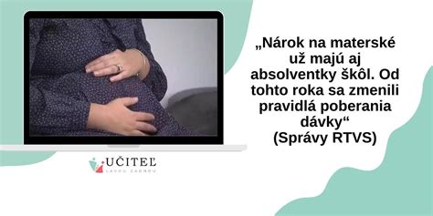 Prehľad podmienok nároku na materské