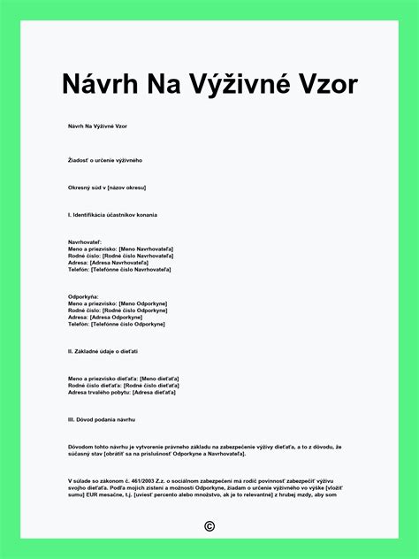 Schéma: Proces súdneho konania o výživné