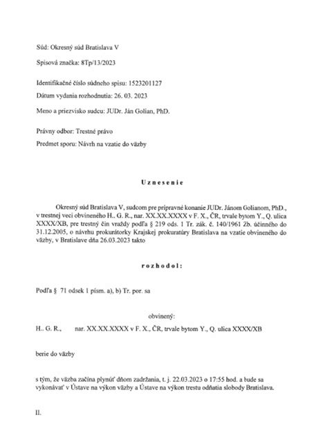 rozhodnutie o návrate do práce a umiestnení dieťaťa