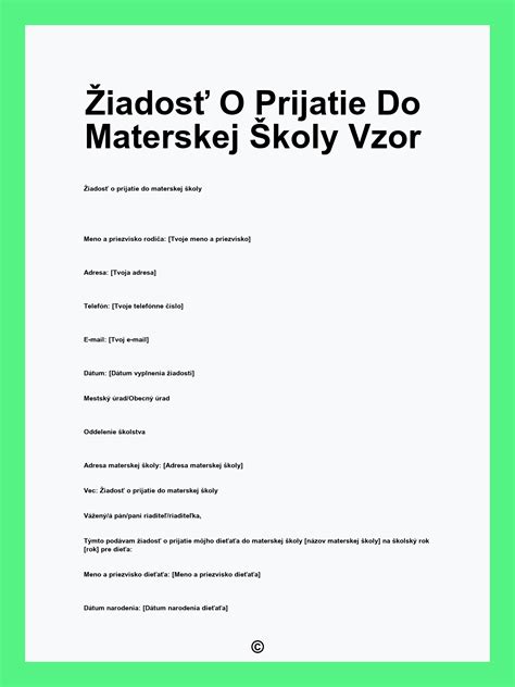 graf vekových kategórií pre prijatie do škôlky