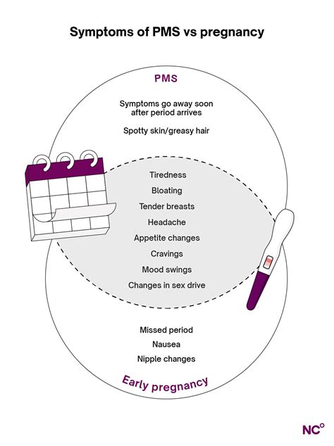 Porovnávacia infografika: Príznaky PMS vs. Skoré tehotenstvo