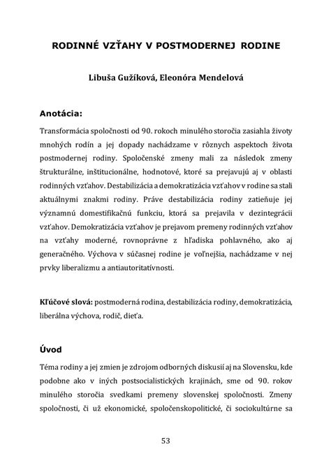Zmeny v rodine