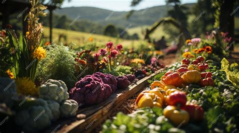 Organic produce from a garden
