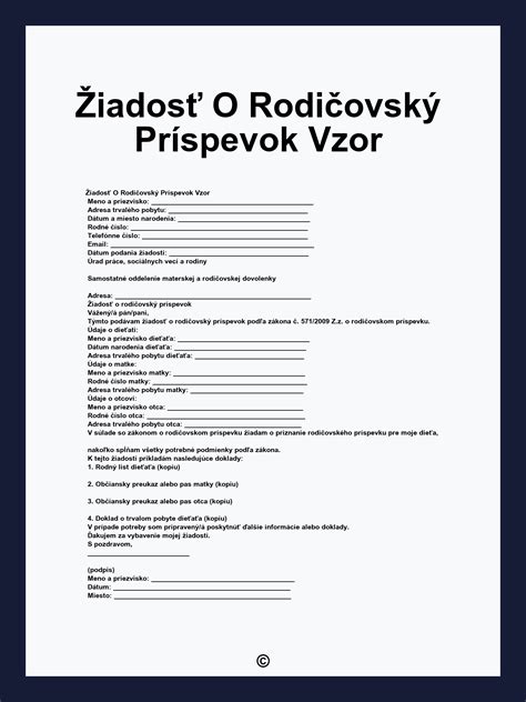 Postup žiadosti o rodičovský príspevok