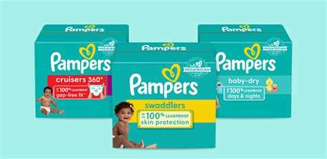 Pampers product family, showing different types of diapers