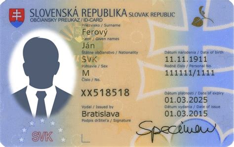 Vzor detského občianskeho preukazu