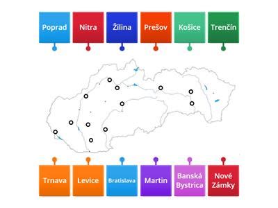 Mapa Slovenska zobrazujúca mestá s príspevkami pri narodení dieťaťa