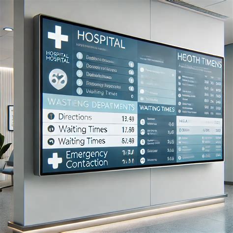 Information board for hospital services