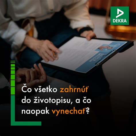 Diagram dôležitých sekcií životopisu