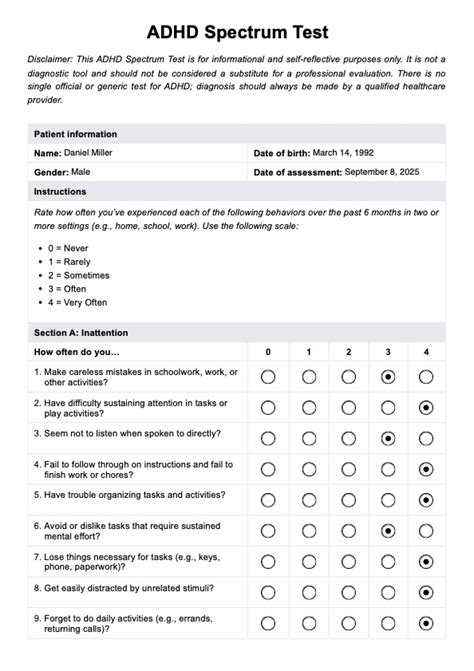 Rodičovský test na ADHD