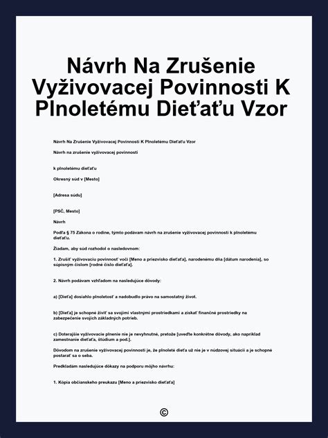Zrušenie vyživovacej povinnosti